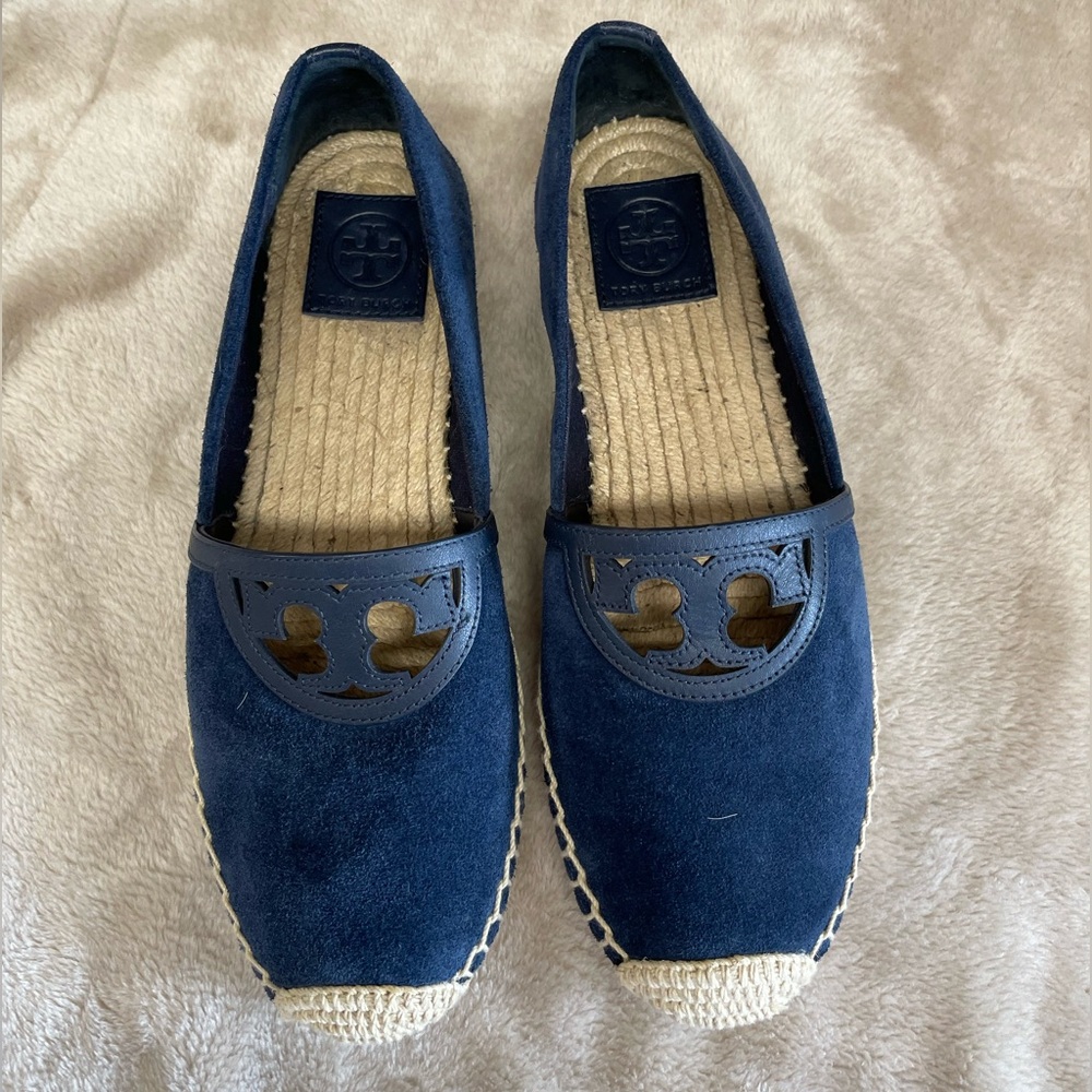 Tory Burch Navy Espadrille Flats